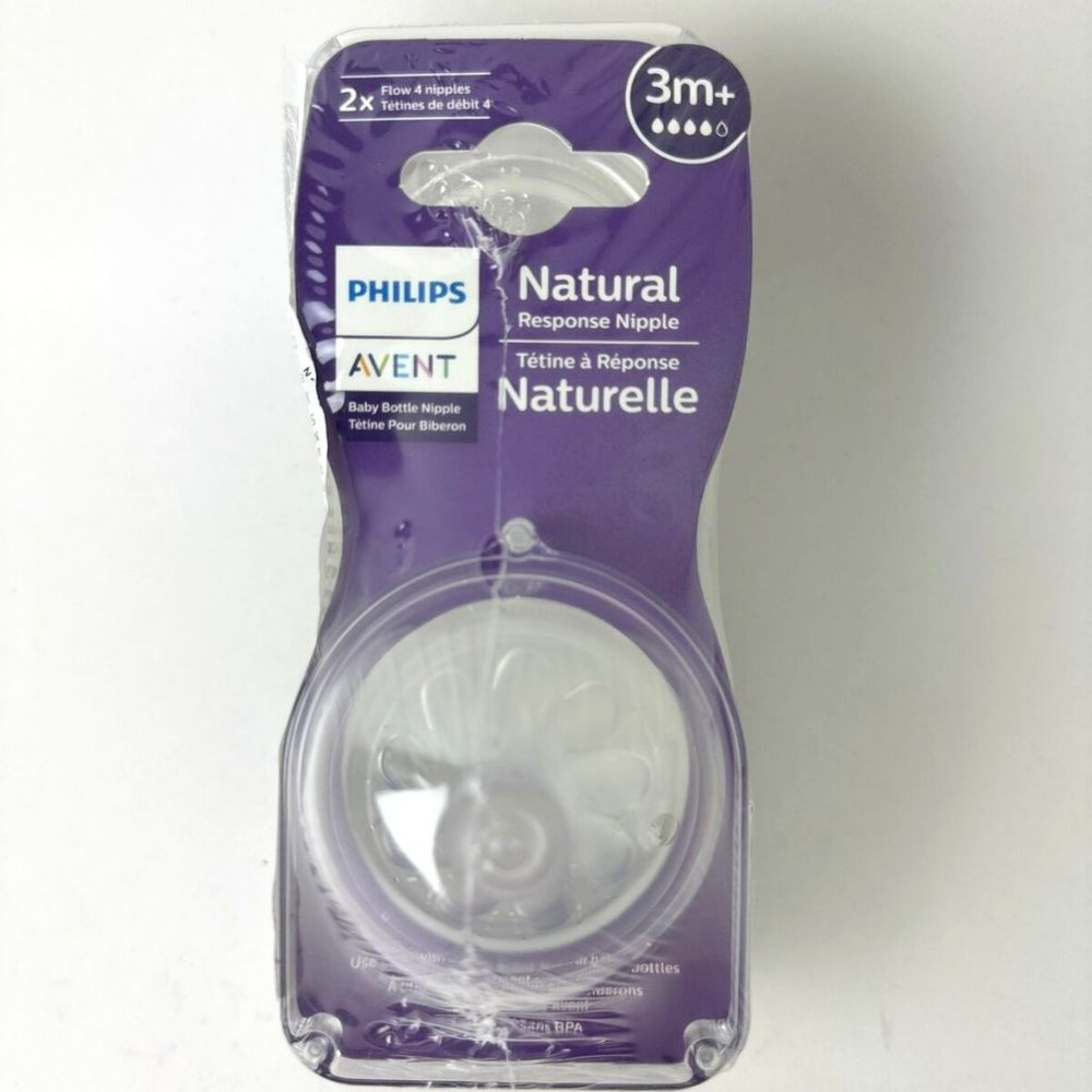 Philips Avent Natural Response Bottle Nipple 3m+ Pack of 4 Nipples